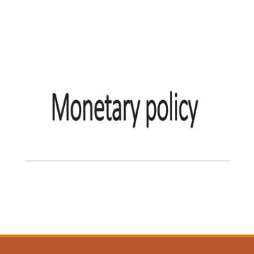 Tools of monetary policy