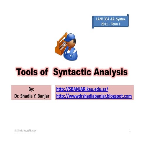 Tools of Syntactic Analysis, by Dr. Shadia Yousef Banjar.pptx