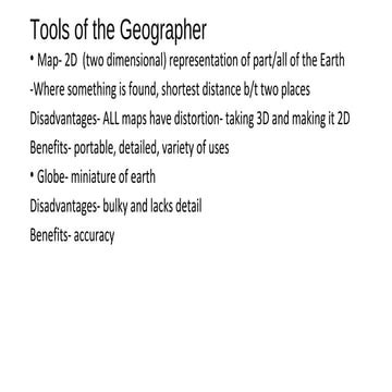Tools of the geographer