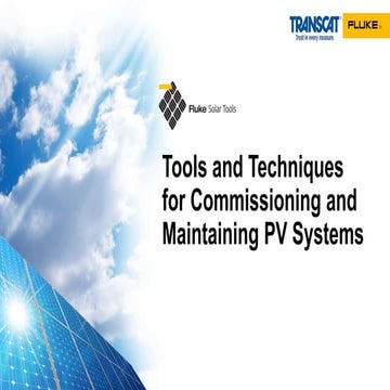Tools & Techniques for Commissioning and Maintaining PV Systems W-Animations ...