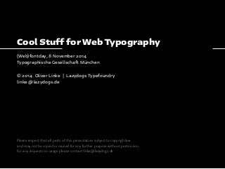 Cool Stuff for Web Typography