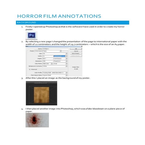 Tools used for Woodend Media Horror poster 