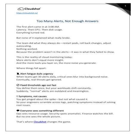 Why Too Many Cloud Alerts Still Leave You Without Real Answers