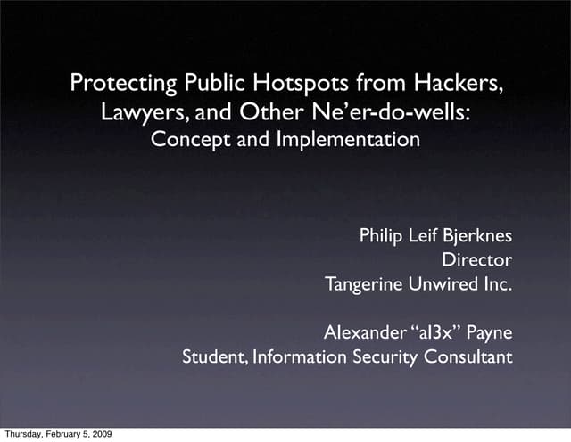 Protecting Public Hotspots