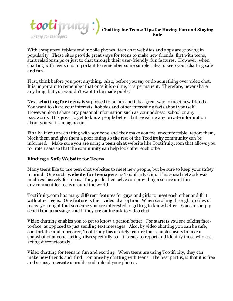 Chatting For Teens Tips For Having Fun And Staying Safe