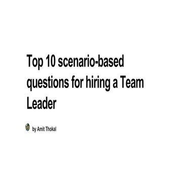 Situational Questions for Team Leader Interviews in BPO with Sample ...