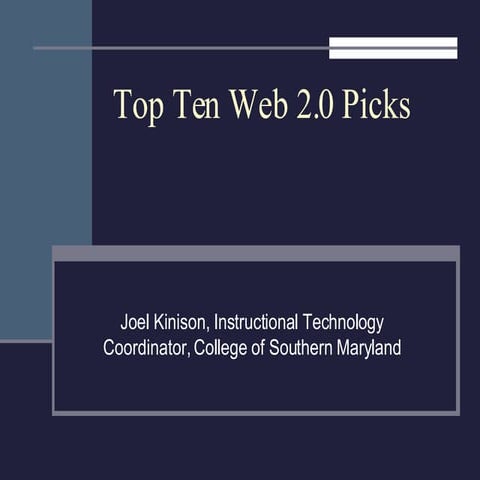Top 10 Web 2.0 Picks