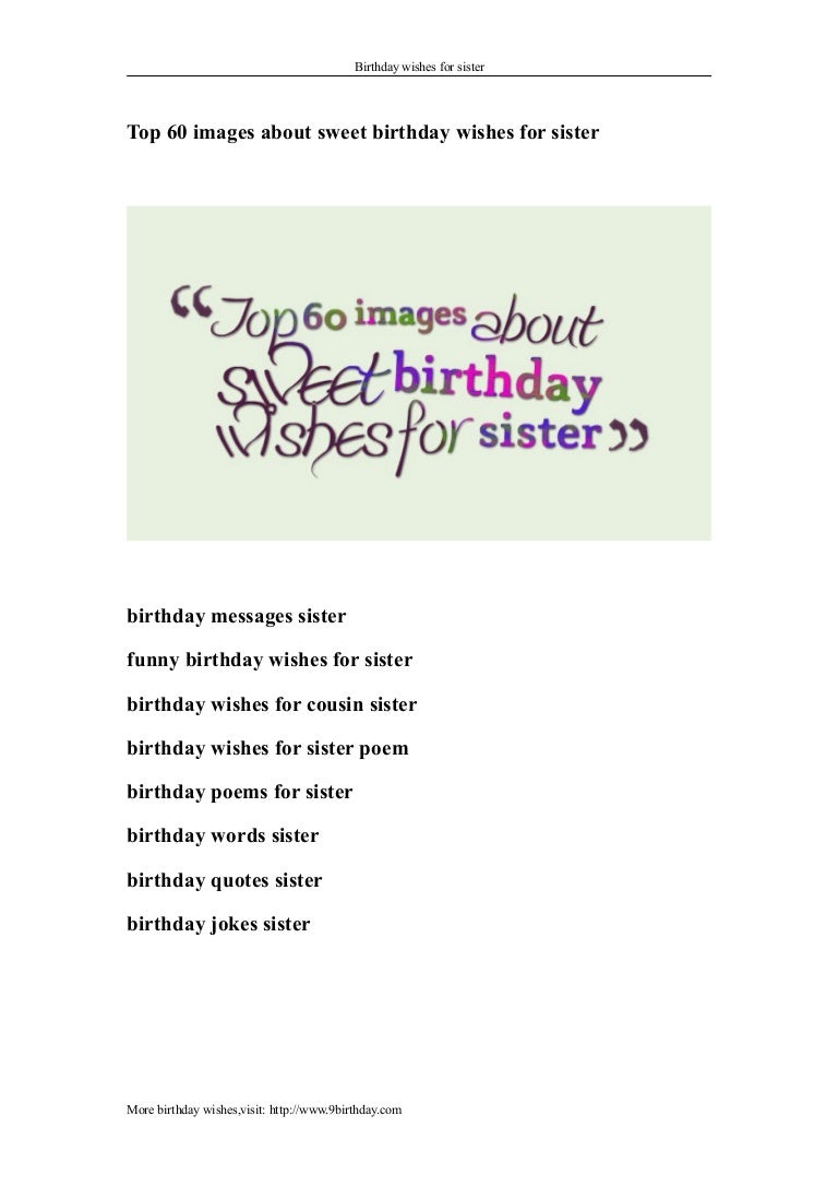 Top 60 images about sweet birthday wishes for sister top 60 images about sweet birthday wishes for sister