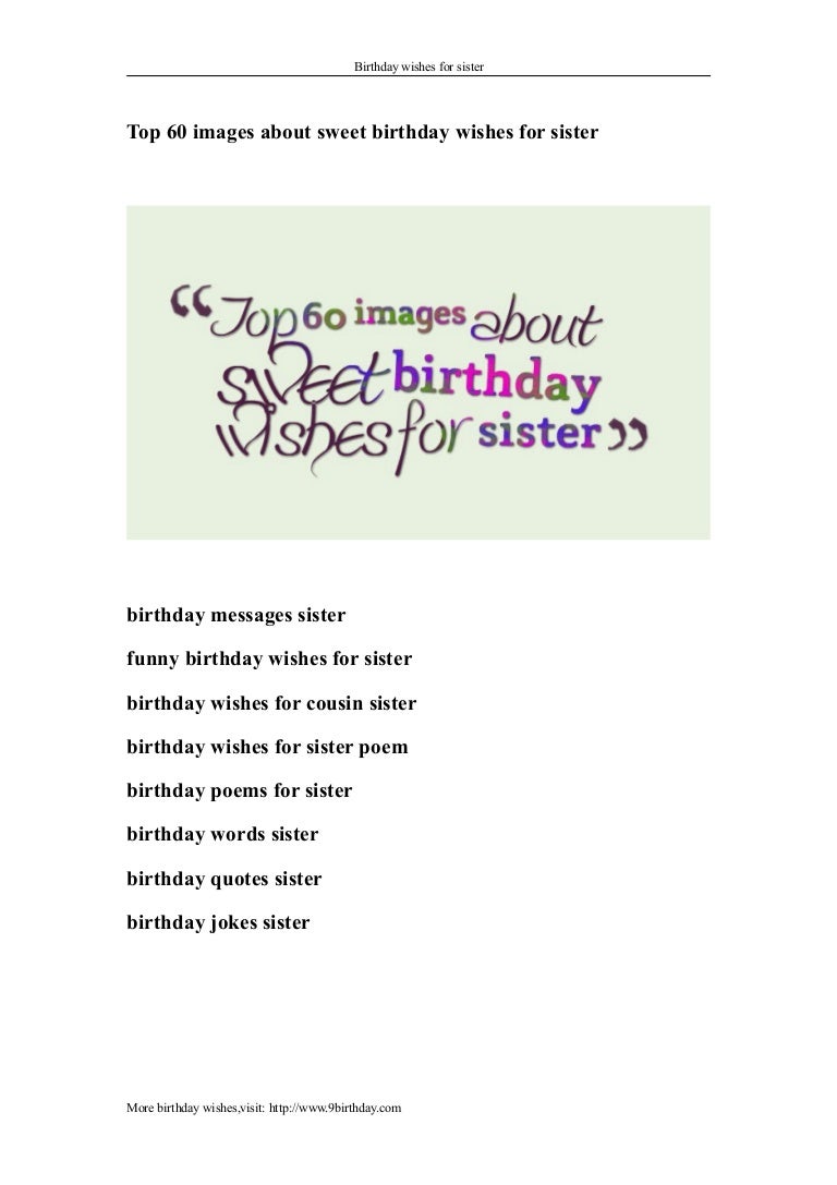 top 60 images about sweet birthday wishes for sister