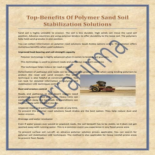 Top-Benefits Of Polymer Sand Soil Stabilization Solutions