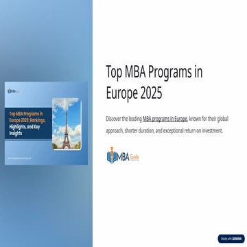 Explore Europe’s Leading MBA Programs: Unlock Global Opportunities
