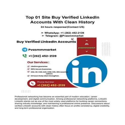 Maximizing Career Growth with Verified LinkedIn Accounts and Clean ...