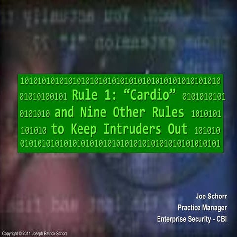 Rule 1: Cardio (and some other rules to keep intruders out)