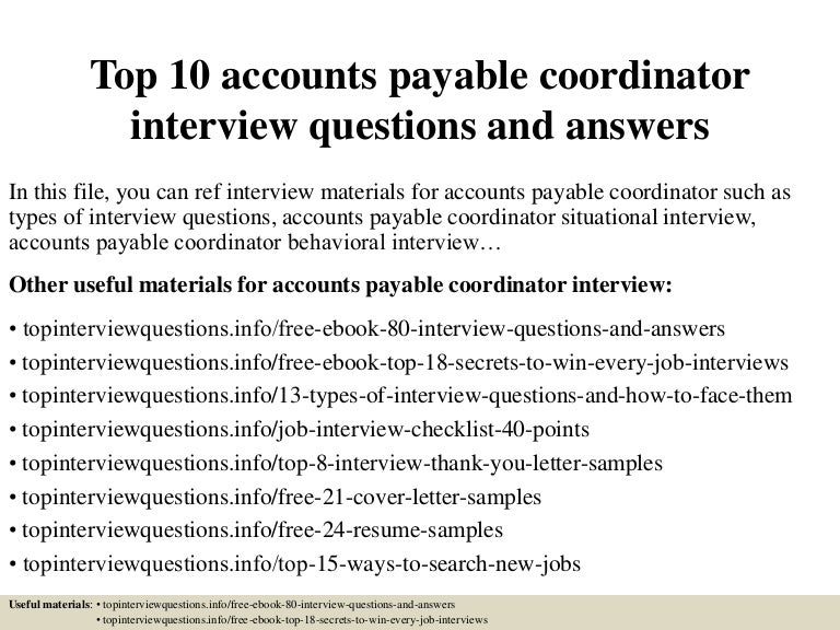 accounts payable coordinator resumes