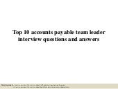 Top 10 accounts payable team leader...