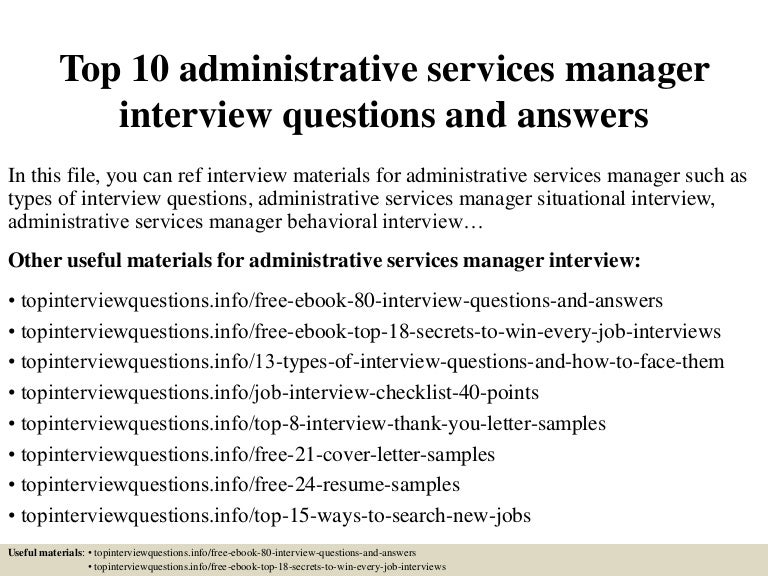 Top 10 administrative services manager interview questions and answers