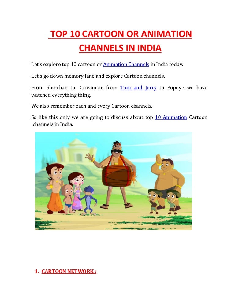 Top 10 Cartoon Or Animation Channels In India