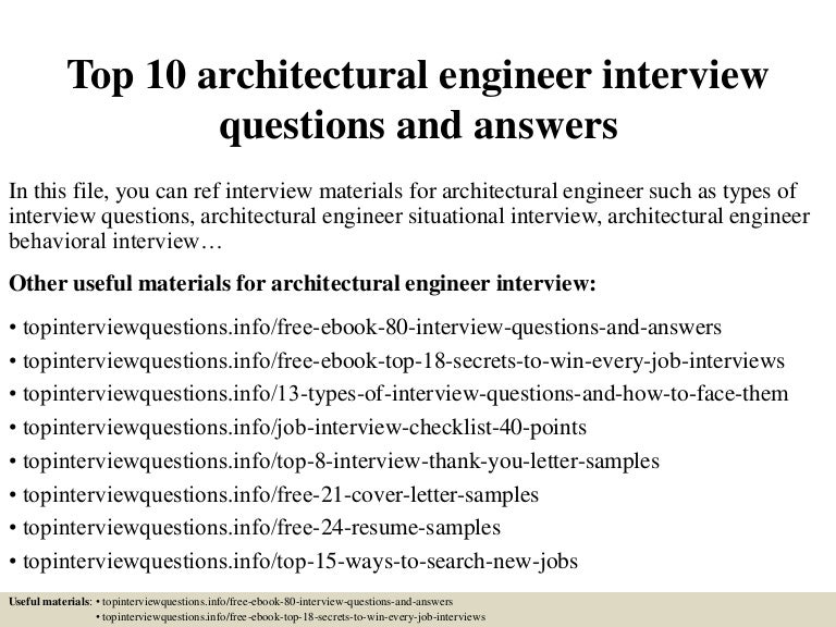 Top 10 architectural engineer interview questions and answers