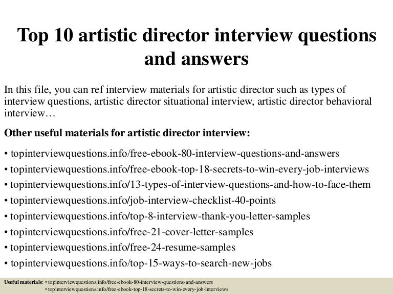 artistic director resumes