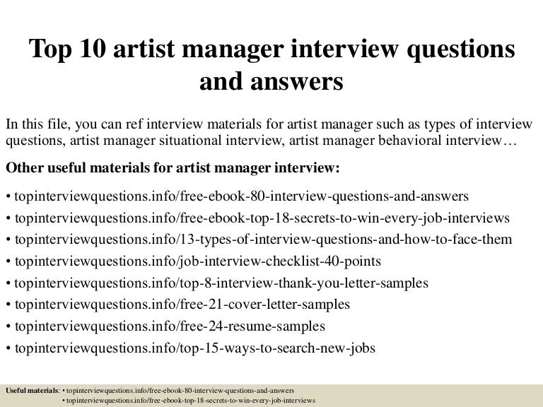 artist manager job description