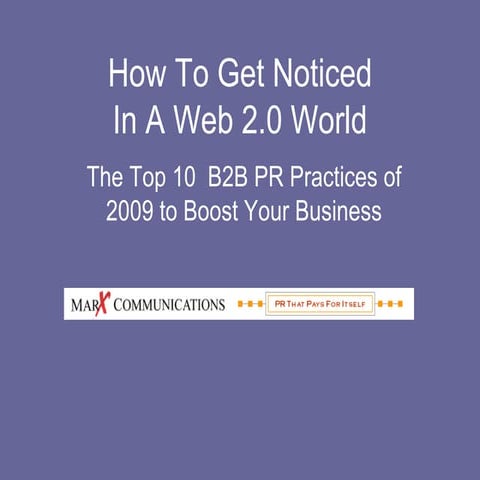 Top 10 B2 B PR Practices