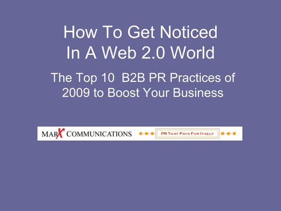Top 10 B2 B PR Practices
