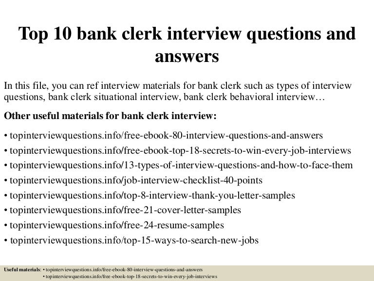 Co Operative Bank Clerk Questions With Answers Top 10 bank clerk interview questions and answers