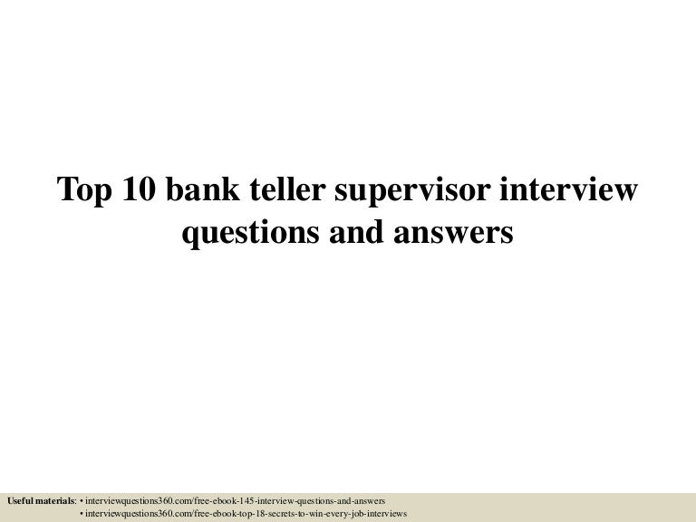 bank teller job interview questions
