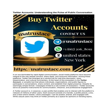 Top 10 Best-Selling Sites To Buy Twitter (X) Accounts How ....pdf