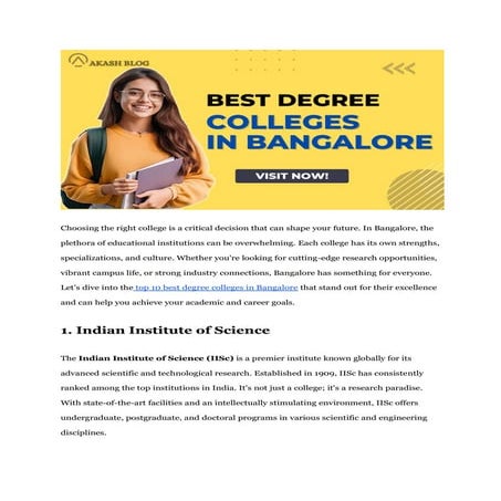 Top 10 Best Degree Colleges in Bangalore