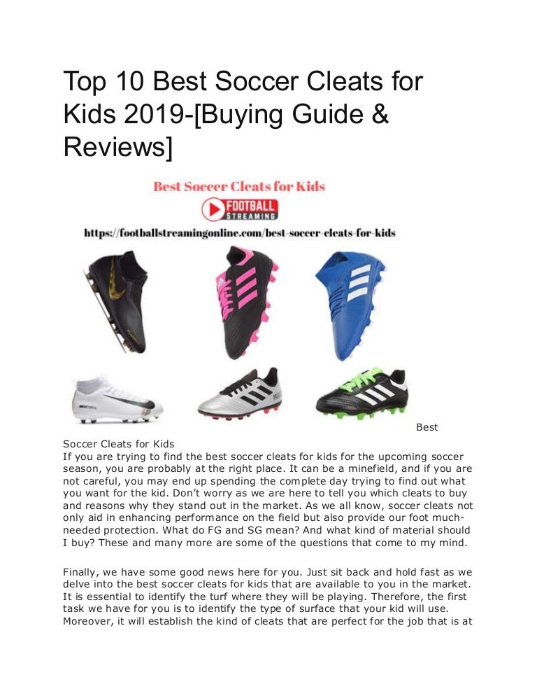 best kids cleats