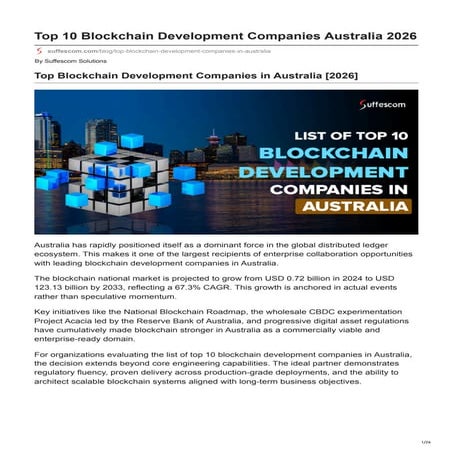 Top 10 Blockchain Development Companies Australia 2026 | PDF
