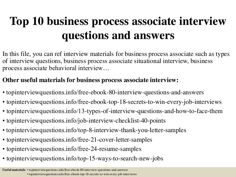 Top 10 Business Process Associate Interview Questions And Answers