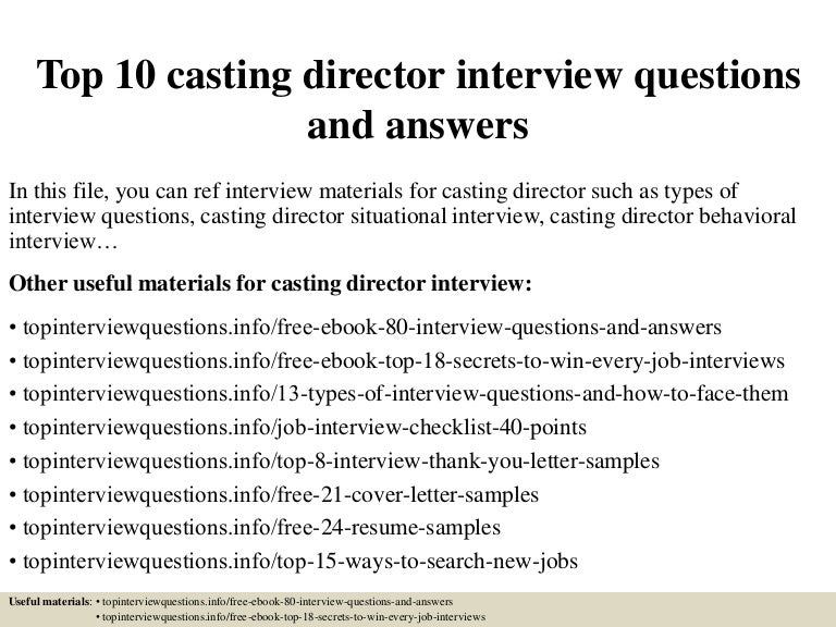 casting director cover letter