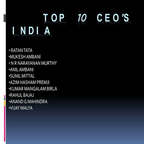 Top10ceosindia 101025045356-phpapp01