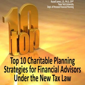 Top 10 charitable planning strategies updated for the new tax law