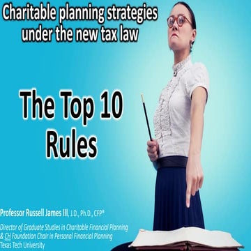 Top 10 charitable planning strategies for financial advisors under the new ta...