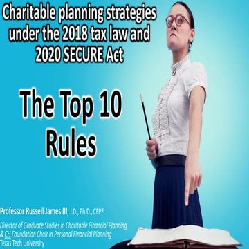 Top 10 charitable planning strategies for financial advisors 2020
