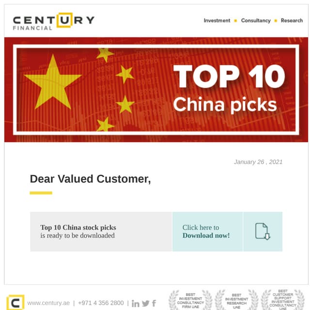 Top 10 China Stock Picks - Century Financial