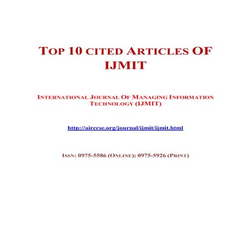 Top 10 Cited Articles - International Journal of Managing Information Technol...