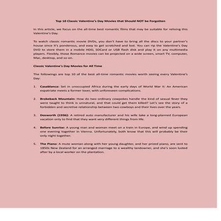 Top 10 Classic Valentine's Day Movies that Should NOT be Forgotten