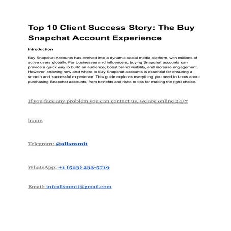 Top 10 Client Success Story_ The Buy Snapchat Account Experience.pdf