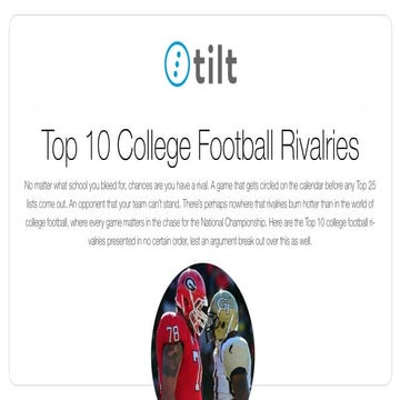 Top 10 College Football Rivalries | PDF