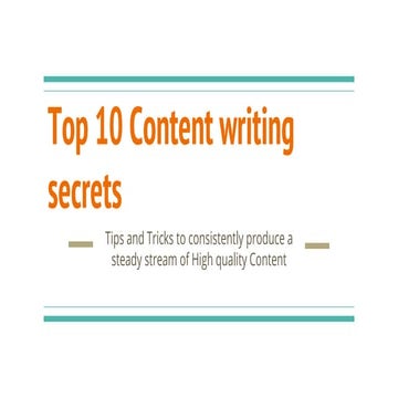 Top 10 content Writing secrets of Professional Writers