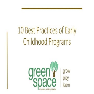10 Best Practices of Early Childhood Programs