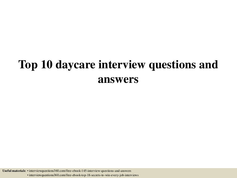 daycare interview questions