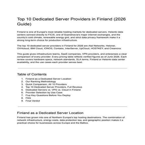 7 Best Dedicated Server Providers in Germany (2026) | PDF