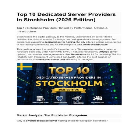 7 Best Dedicated Server Providers in Germany (2026) | PDF