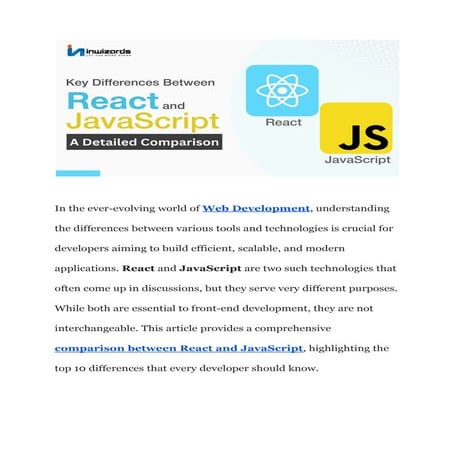 Top 10 Differences Between React and JavaScript: A Detailed Comparison ...