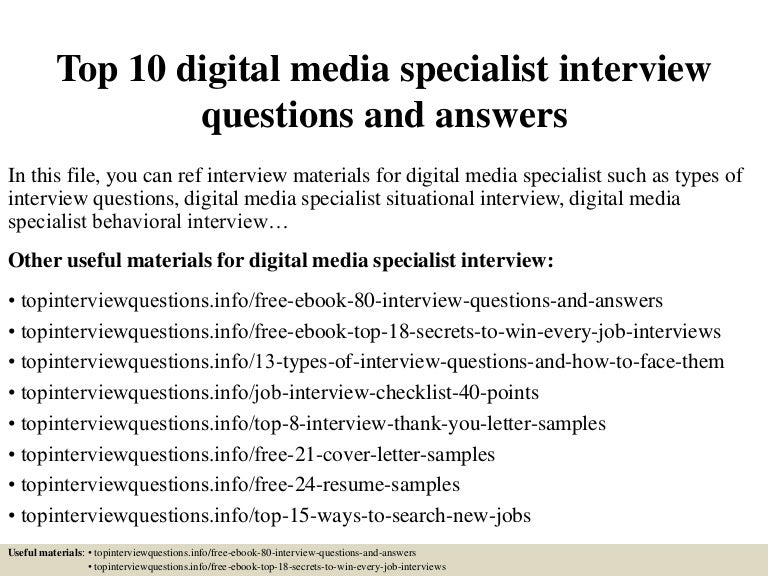 top10digitalmediaspecialistinterviewquestionsandanswers 150322050057 conversion gate01 thumbnail 4 jpg cb 1427018503 media specialist cover letter